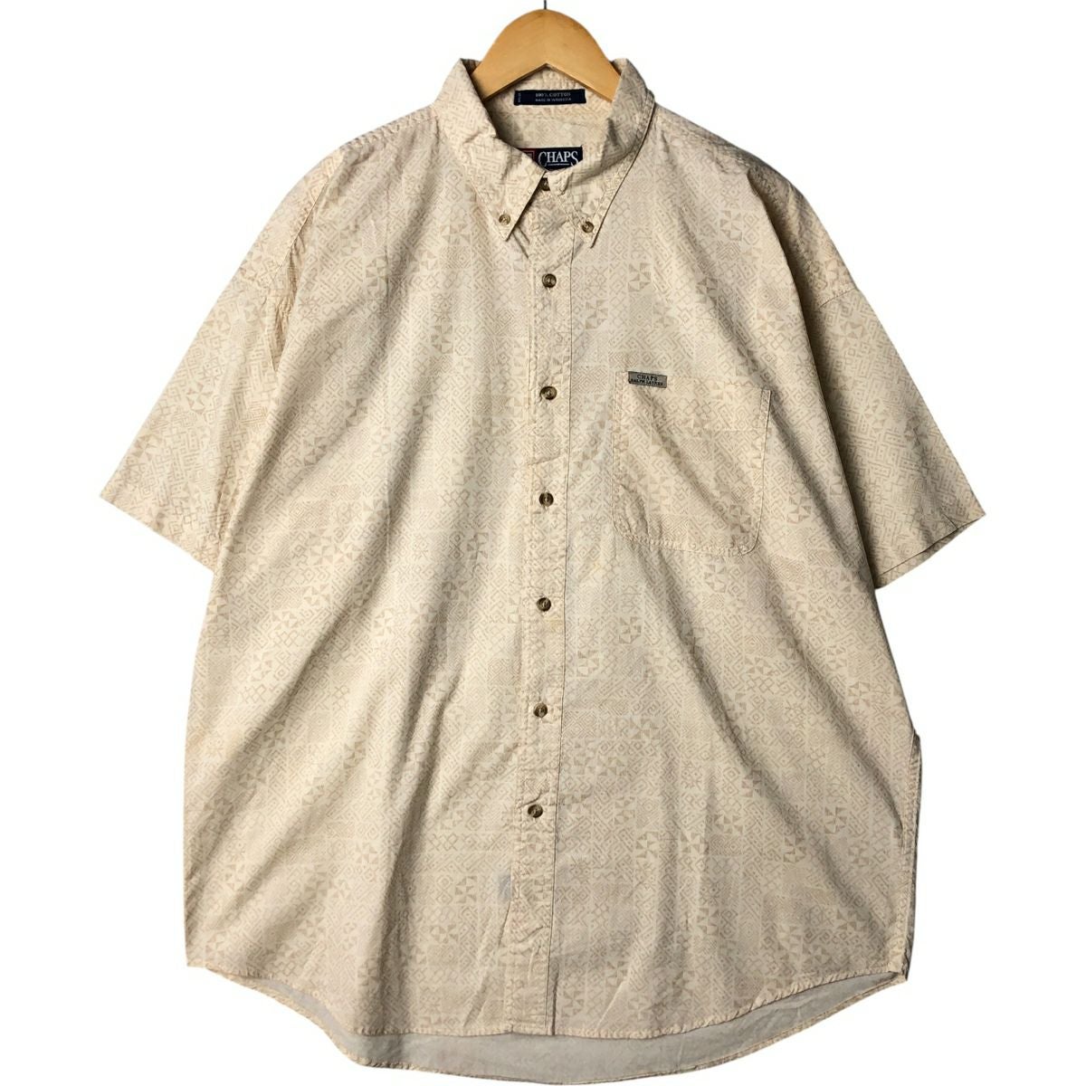 古着 80年代 ラルフローレン Ralph Lauren CHAPS チャップス 総柄 半袖