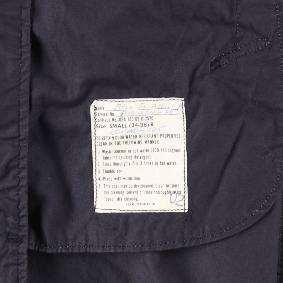 古着 60年代 ミリタリー トレンチコート SMALL(34-36)R メンズS相当