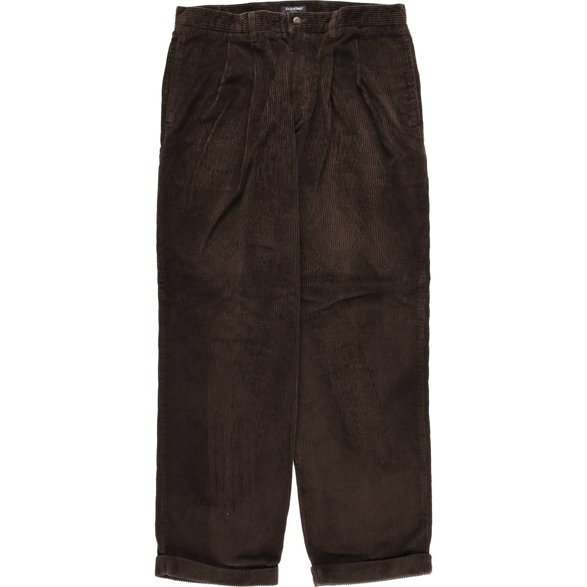 古着 ドッカーズ DOCKERS khakis ツータック 太畝 コーデュロイパンツ
