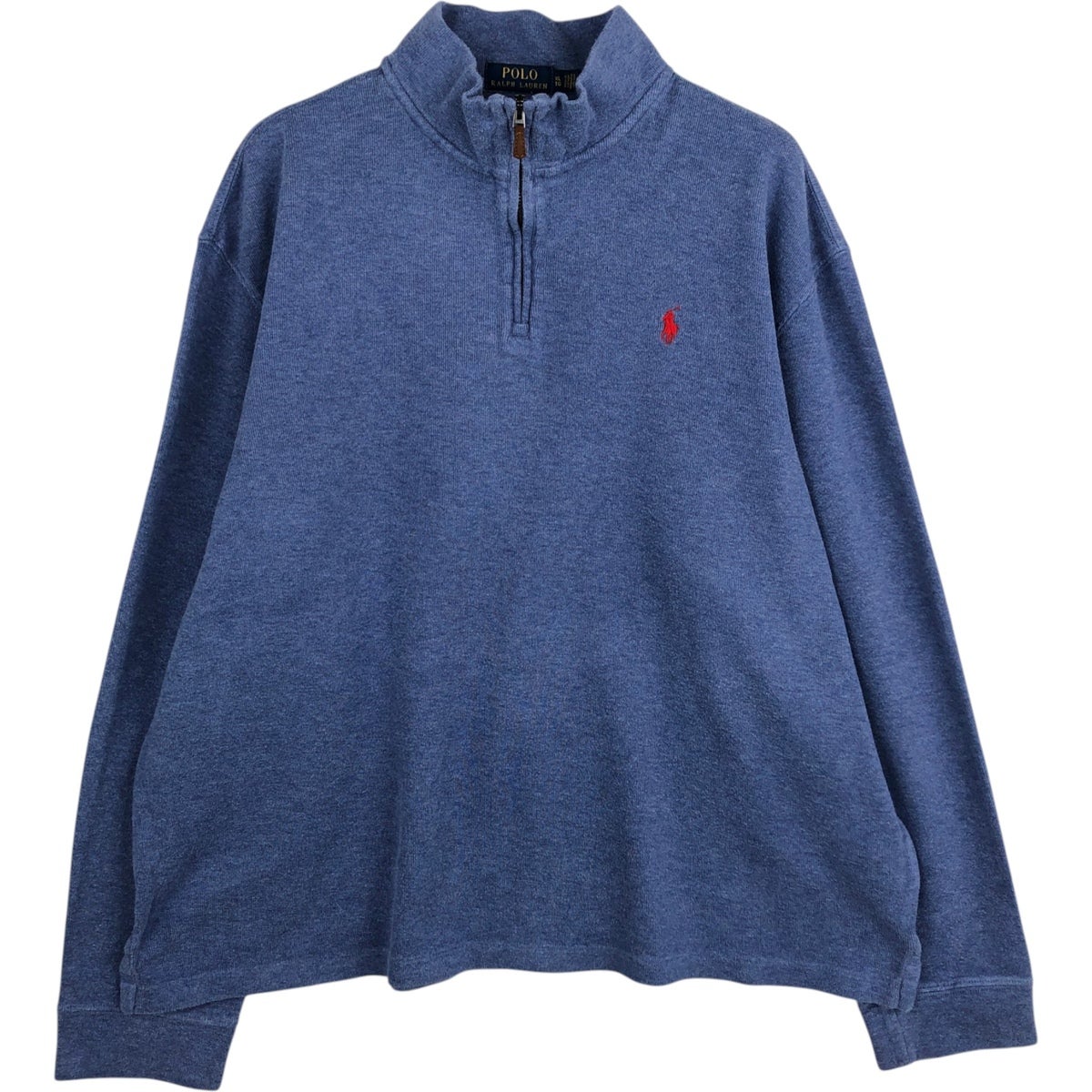 古着 ラルフローレン Ralph Lauren 鹿の子 ハーフジップスウェット