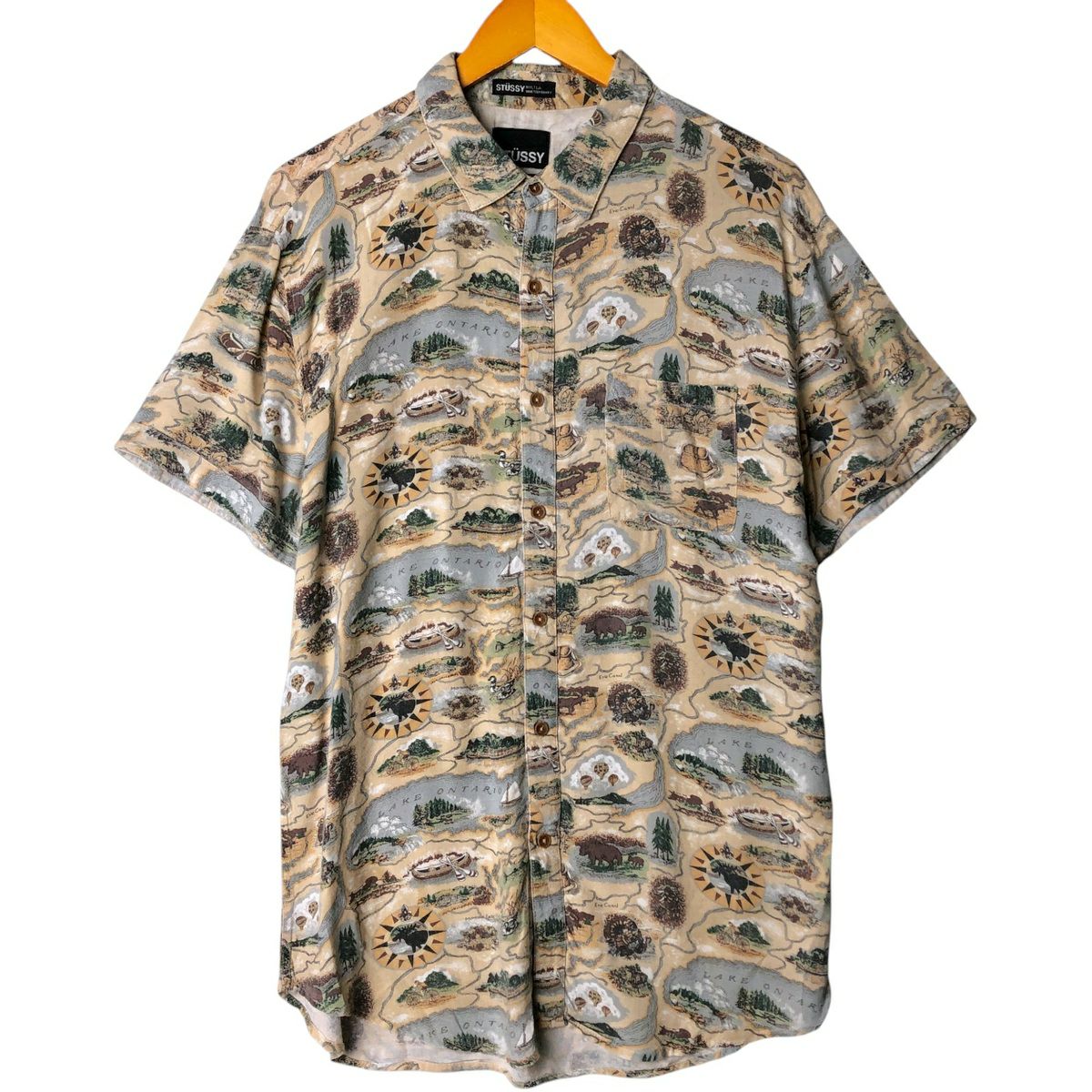 古着 ステューシー STUSSY 半袖 ボタンダウンシャツ メンズM相当