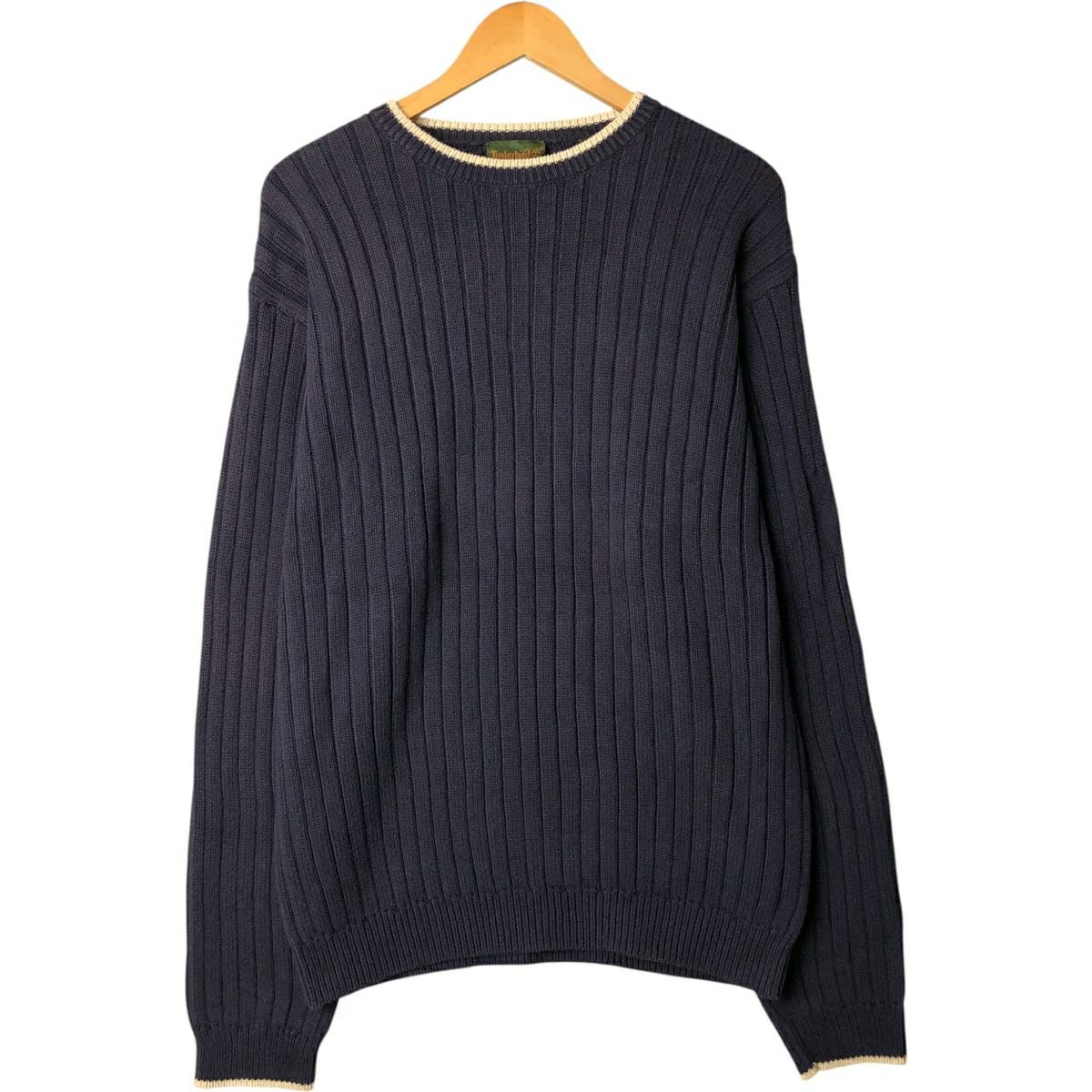 古着 90年代 ウールリッチ WOOLRICH リブ編み ヘンリーネック コットン