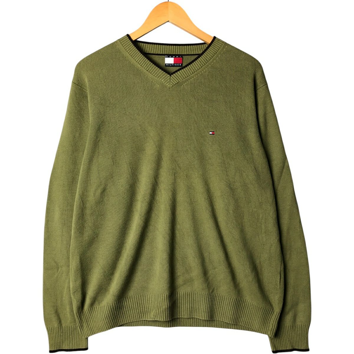 古着 トミーヒルフィガー   コットンニットカーディガン メンズXS相当/eaa571969 TOMMY HILFIGER - 古着 トミーヒルフィガー TOMMY HILFIGER コットン