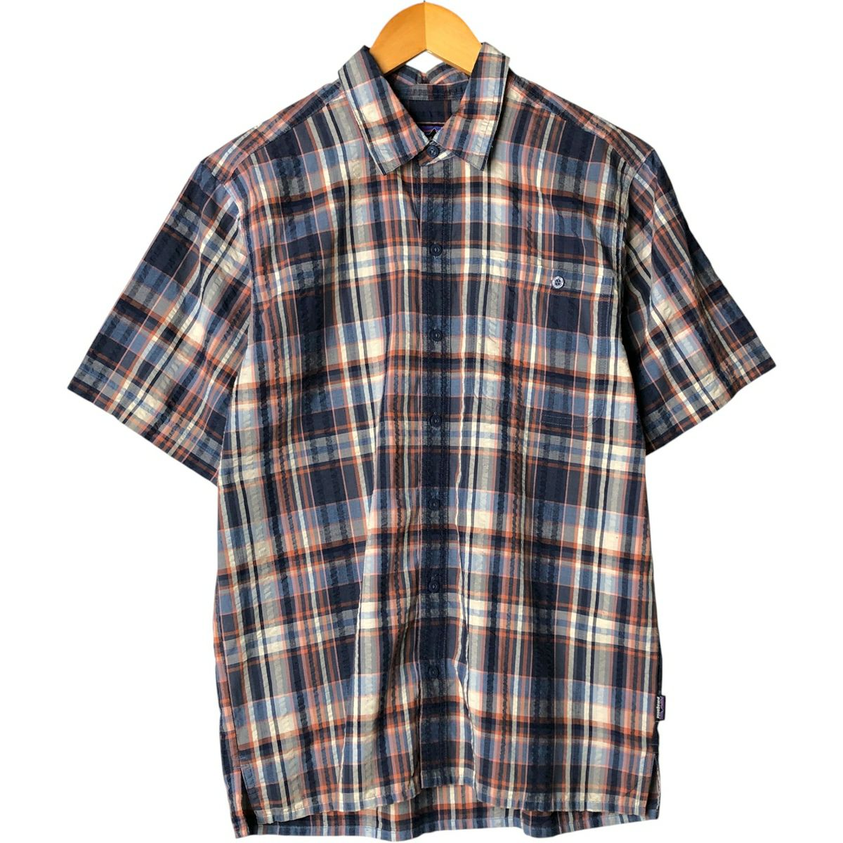 人気配色 Patagonia チェックシャツ L #667 古着 パタゴニア Patagonia 52075 SP21 半袖 チェックシャツ メンズL
