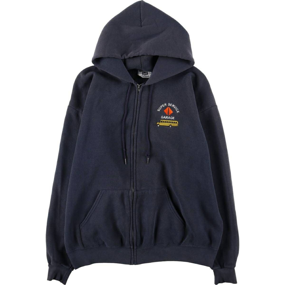 90s LEE フルジップ　スウェットパーカー　ブラック　アメリカ製？　黒 古着 90s USA製 Lee 無地 ソリッド セットイン ミッドウェイト