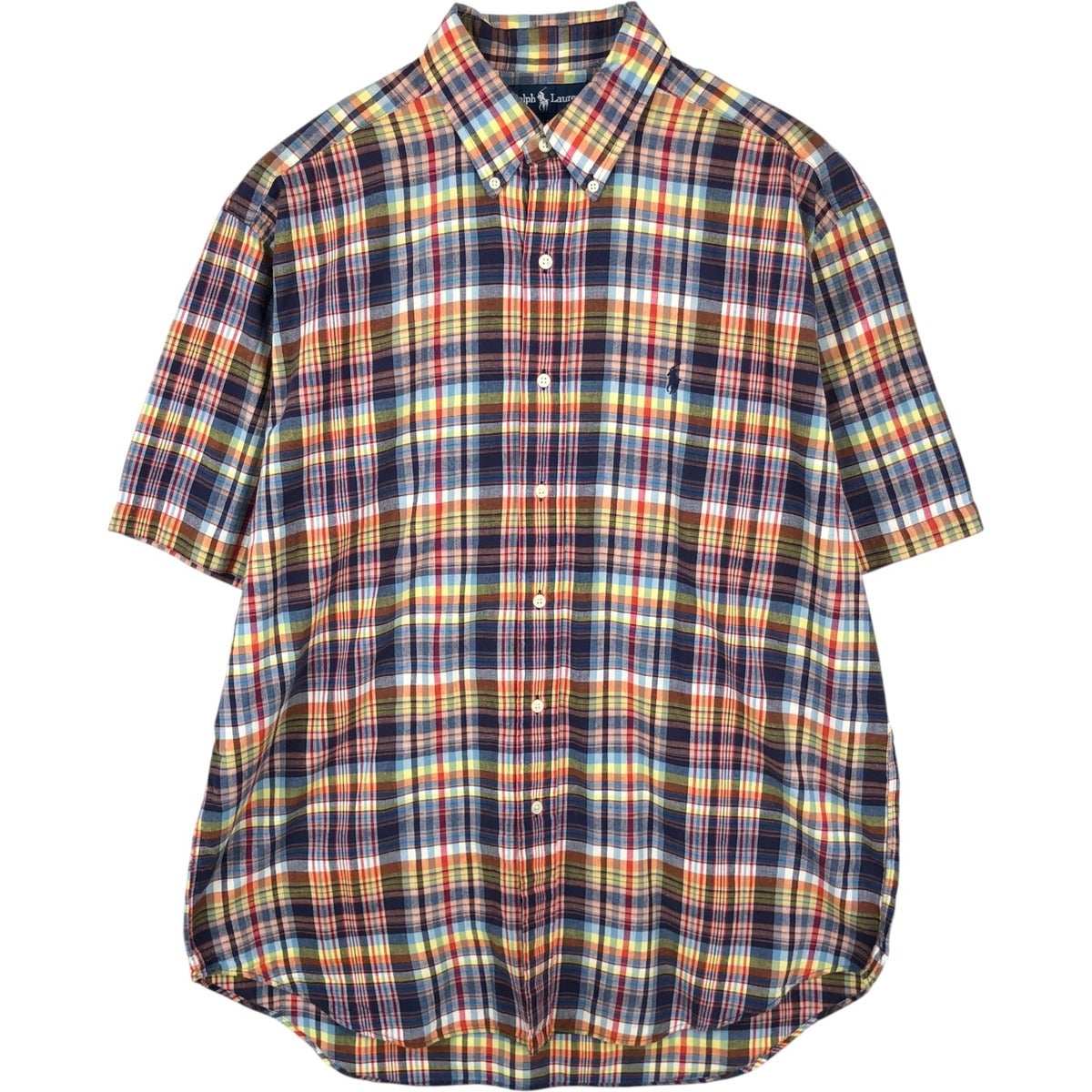 古着 ラルフローレン Ralph Lauren BLAKE マドラスチェック 半袖