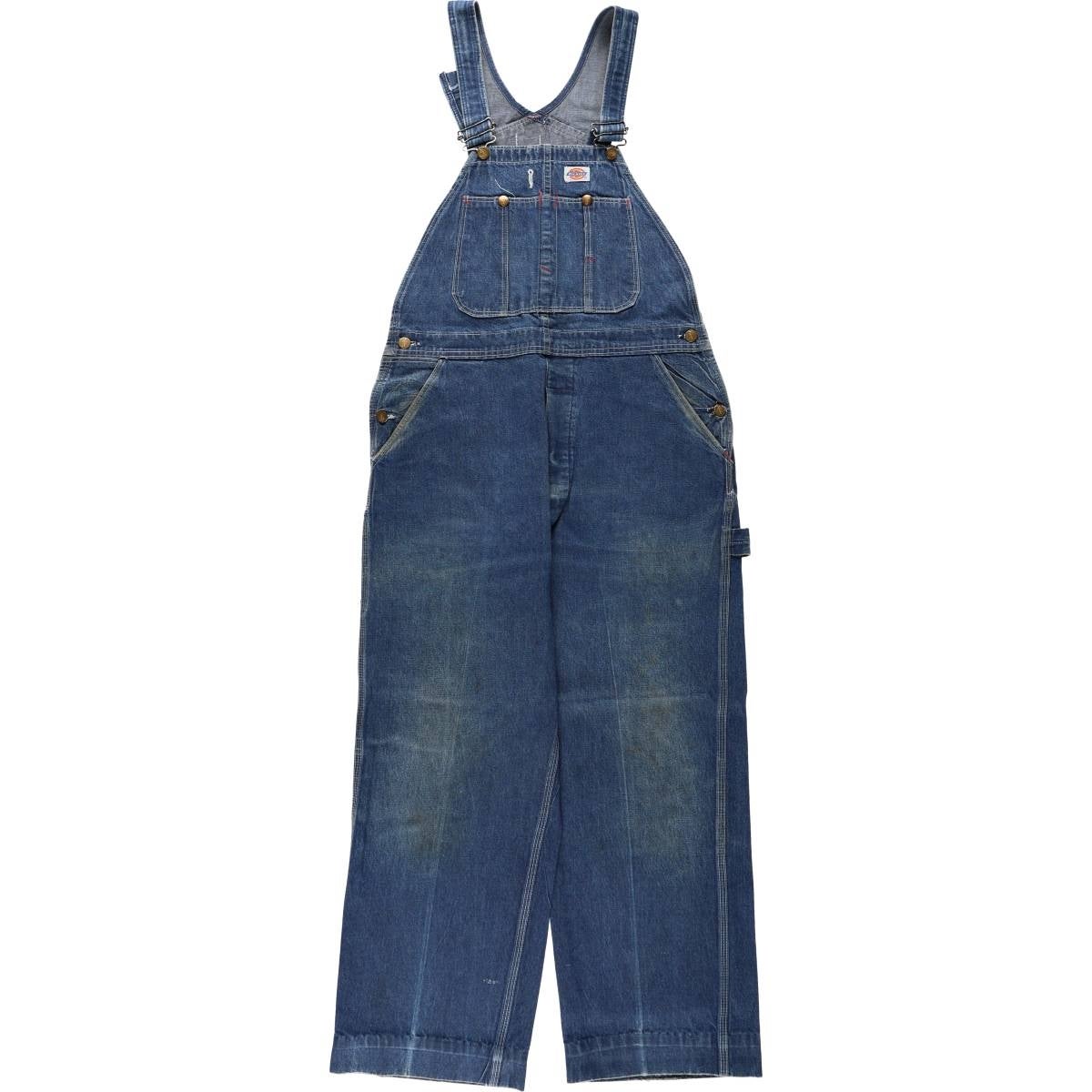 80〜90s USA製 Dickies デニムオーバーオール ヴィンテージ 40 古着 80～90年代 ディッキーズ Dickies デニムオーバーオール USA製