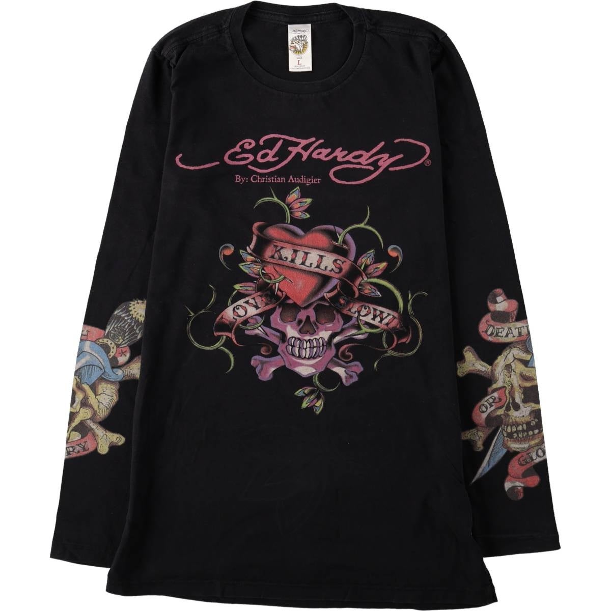 古着 ステューシー STUSSY ドクロ柄 スカル柄 ロングTシャツ ロンT
