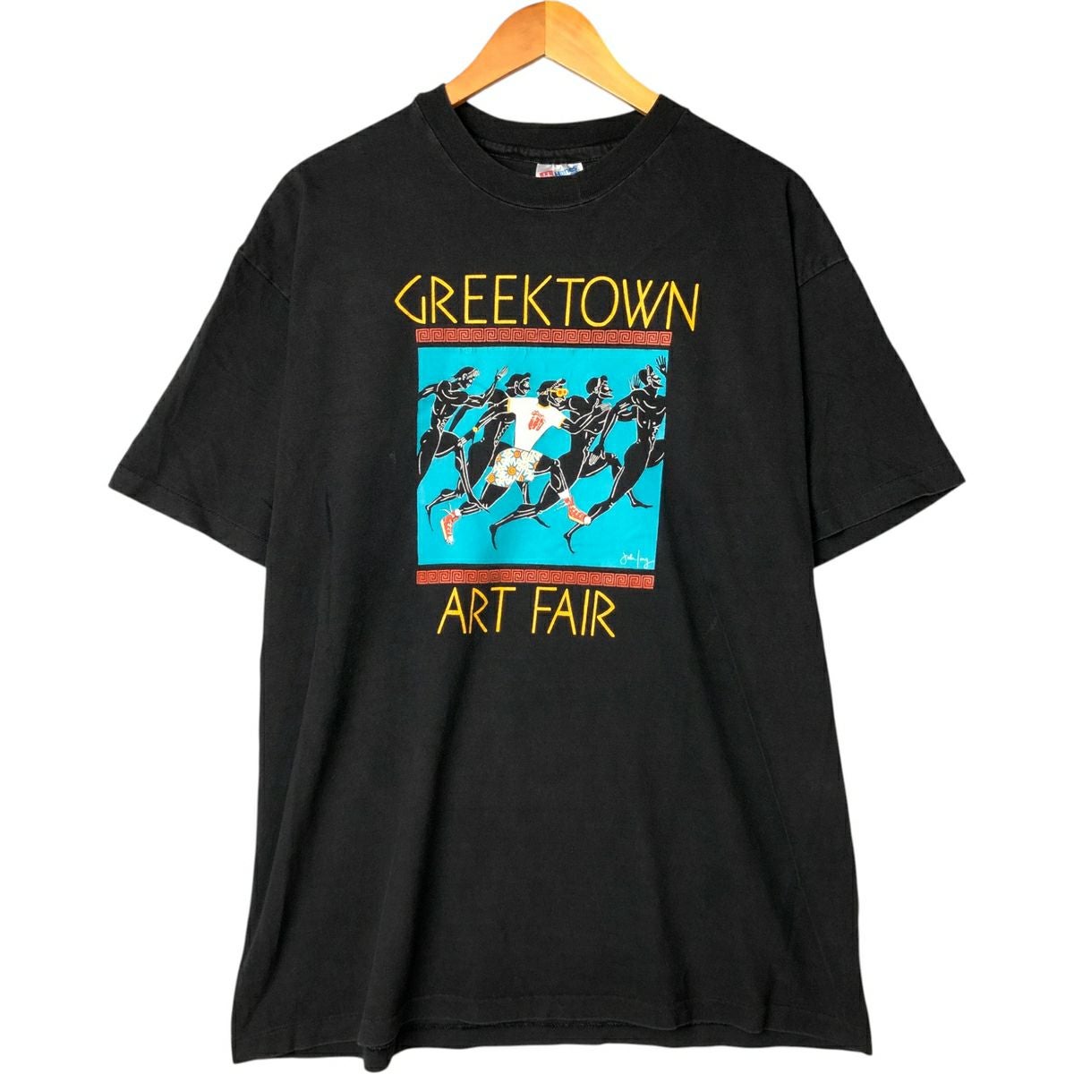 古着 90年代 ヘインズ Hanes BEEFY-T 青タグ アートTシャツ USA製