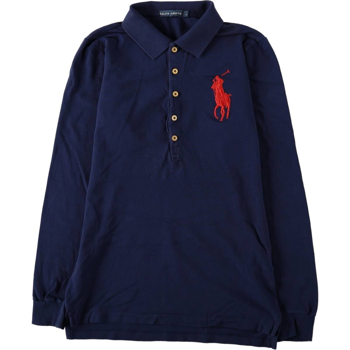 古着 ラルフローレン Ralph Lauren ビッグポニー 長袖 ポロシャツ
