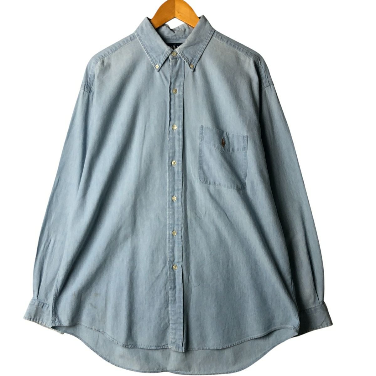 古着 ラルフローレン Ralph Lauren BIG SHIRT 長袖 ボタンダウンシャツ