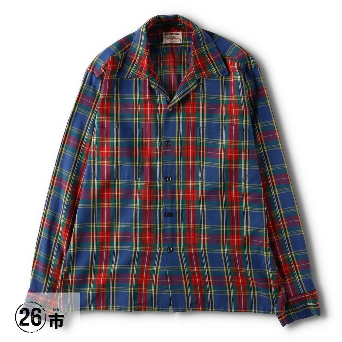 古着 90～00年代 コロンビア Columbia チェック柄 半袖 オープンカラー