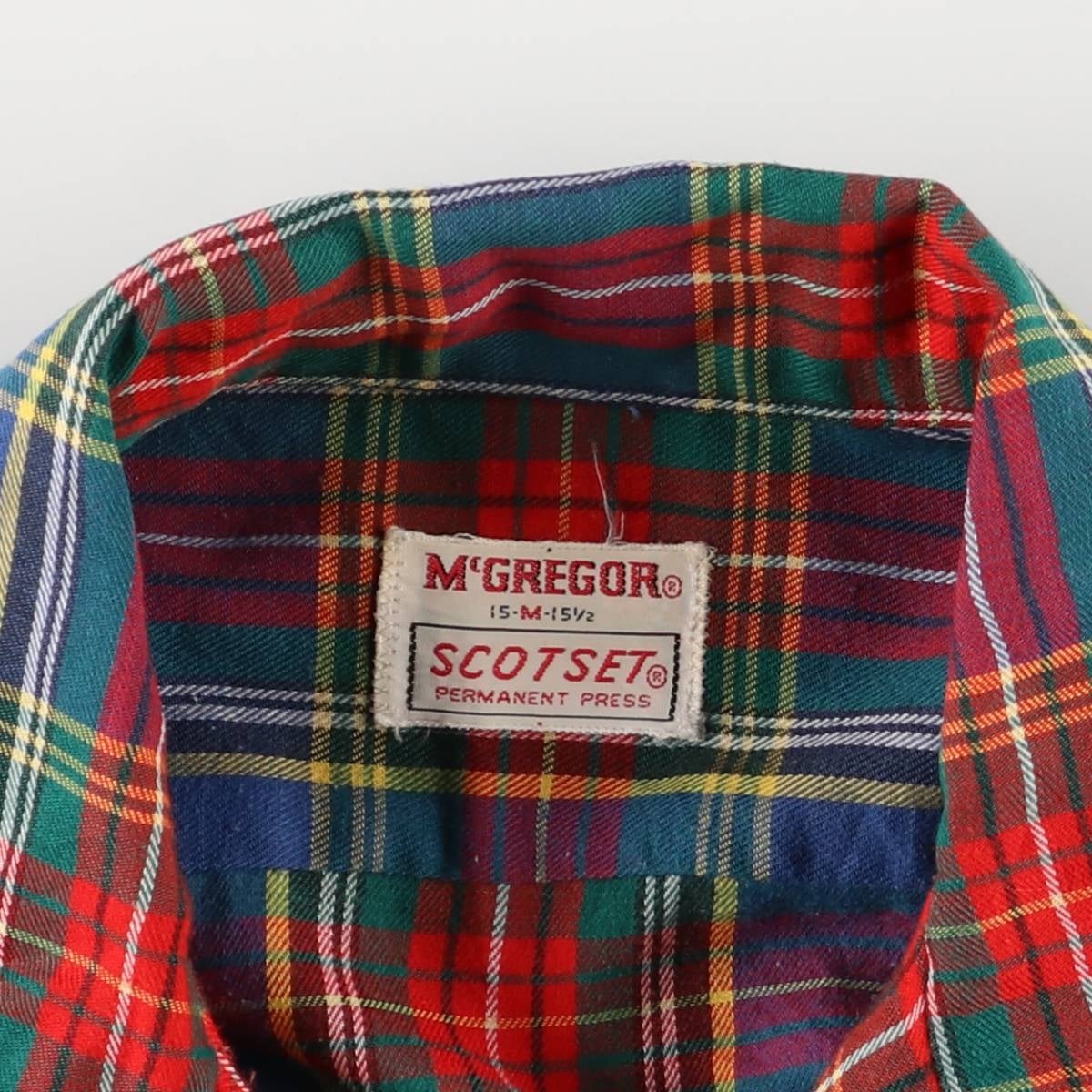 70年代 McGREGOR マックレガーチェックシャツ 古着 60～70年代 マックレガー McGREGOR オープンカラー 長袖 チェック