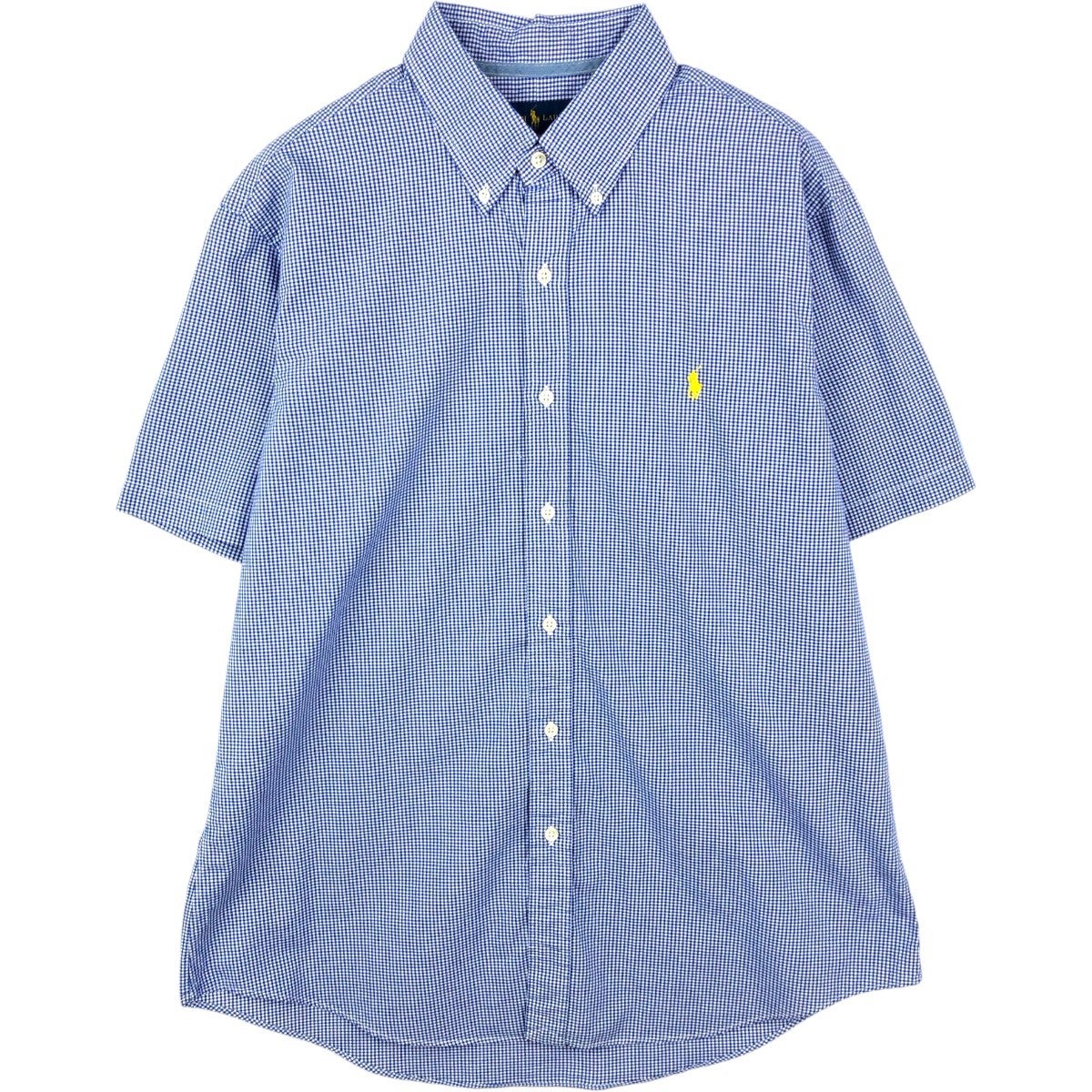 古着 ラルフローレン Ralph Lauren マドラスチェック 半袖 ボタン