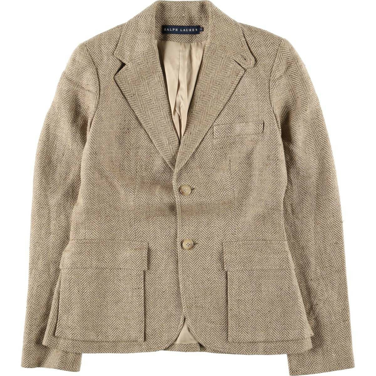 古着 ラルフローレン Ralph Lauren ヘリンボーン シルクテーラード