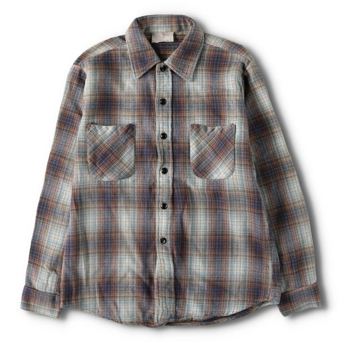 古着 70～80年代 シアーズ Sears オンブレチェック 長袖 フランネル