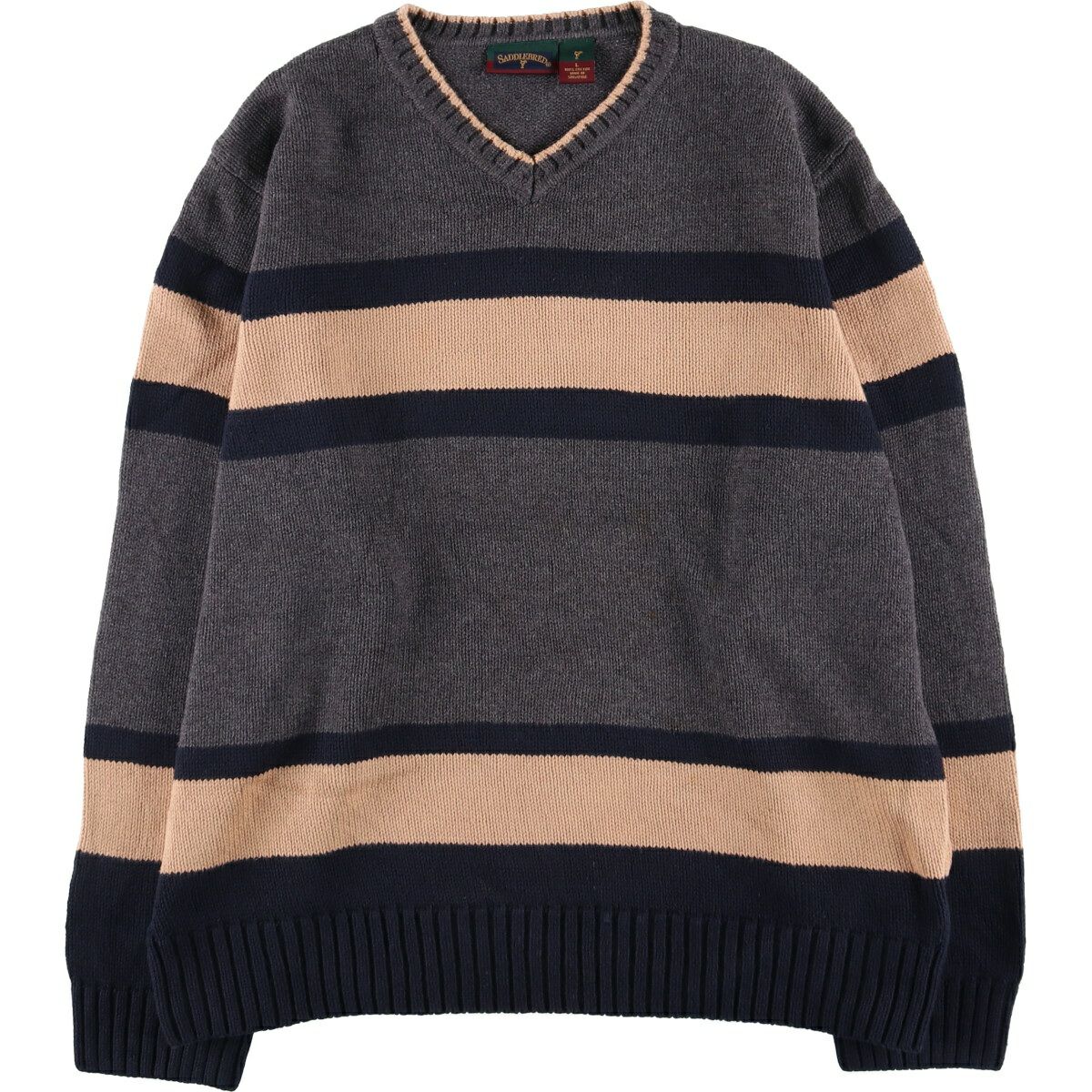 古着 90年代 ジェイクルー J.Crew ケーブル編み Vネック コットン