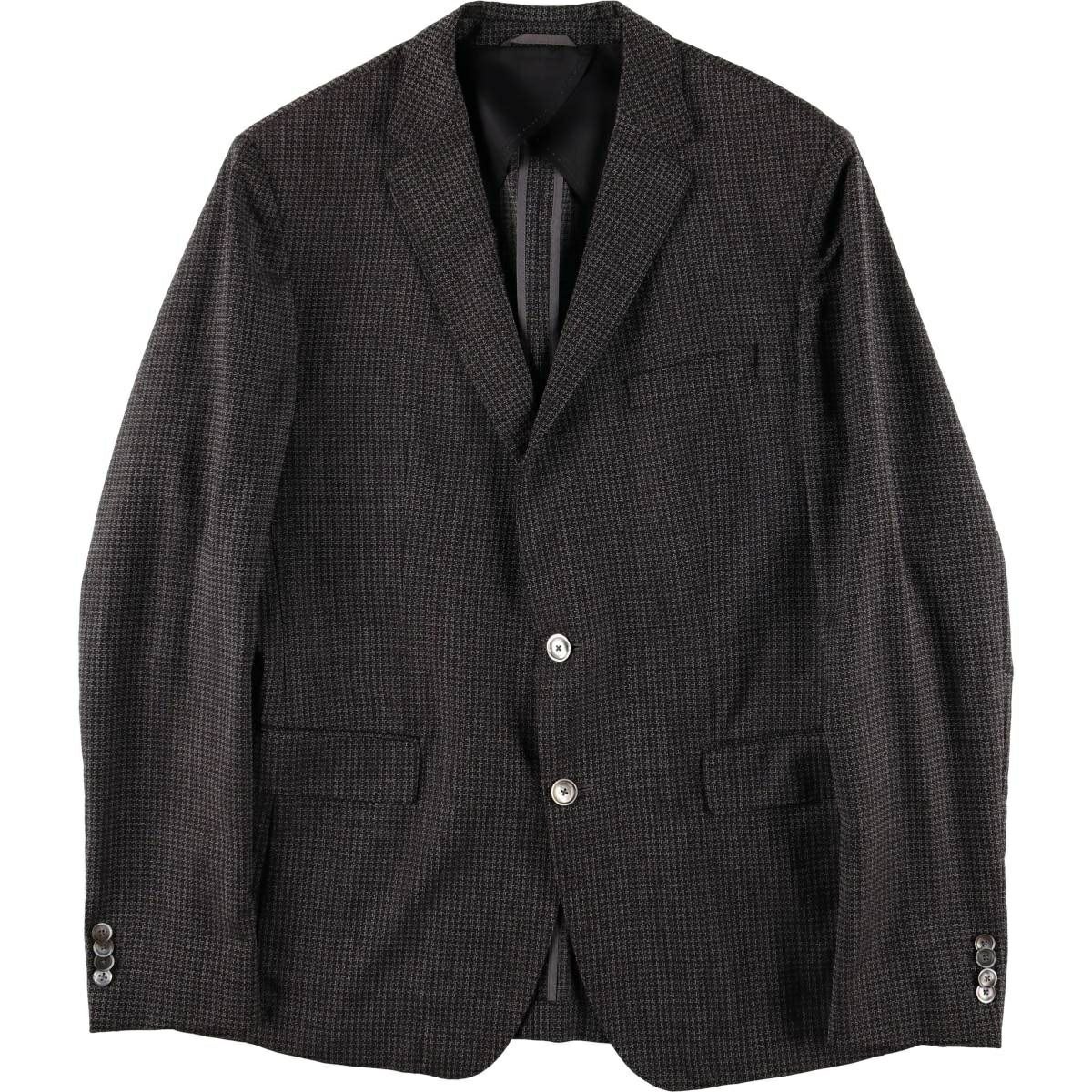 古着 ヒューゴボス HUGO BOSS 千鳥格子柄 リネンテーラードジャケット