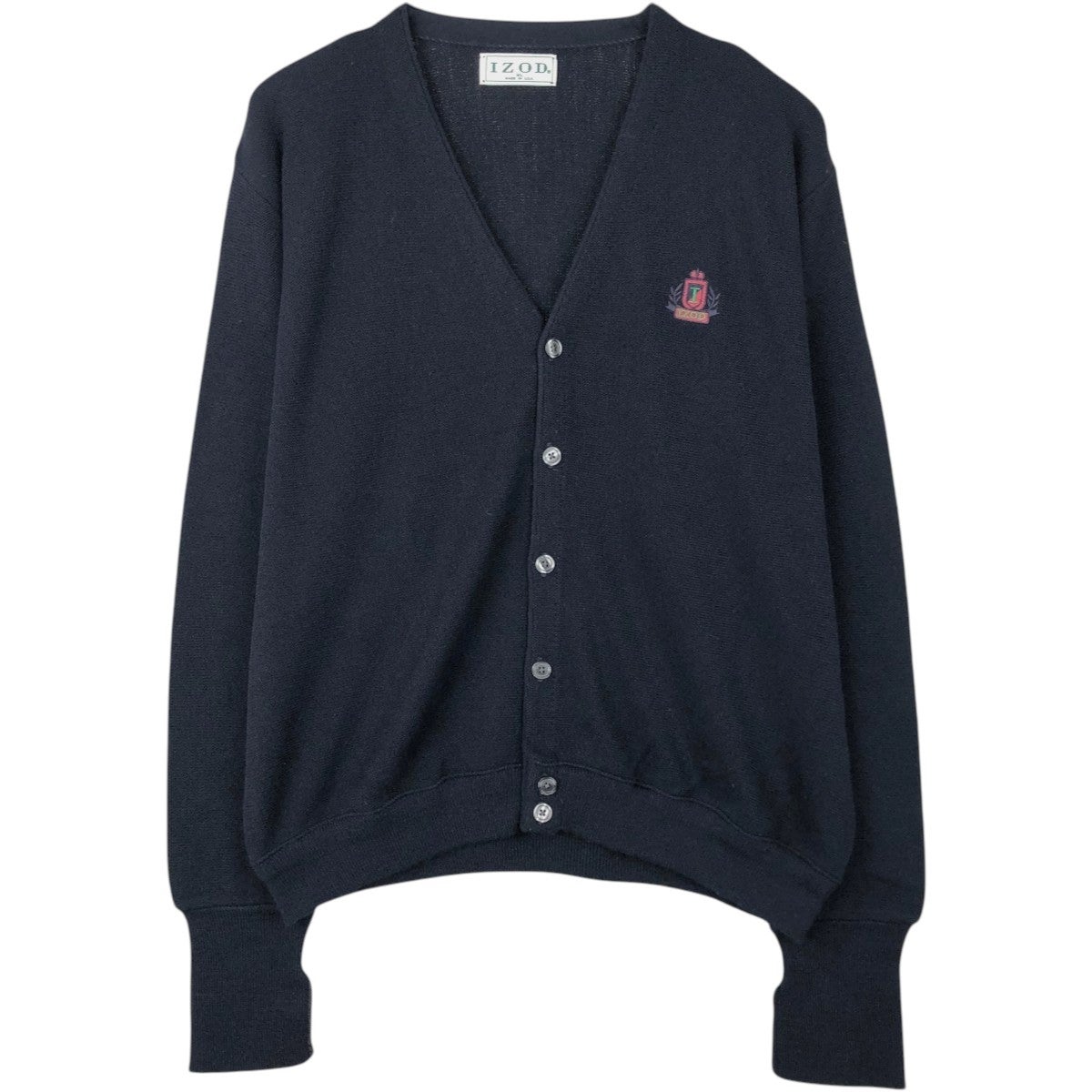 古着 80～90年代 IZOD ワンポイント アクリルニットカーディガン USA製