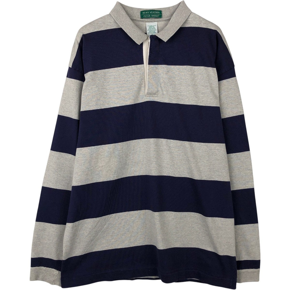 古着 AMERICAN LIVING ボーダー柄 長袖 ラガーシャツ メンズM