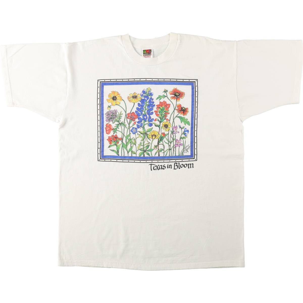 古着 90年代 フルーツオブザルーム FRUIT OF THE LOOM HEAVY cotton 花