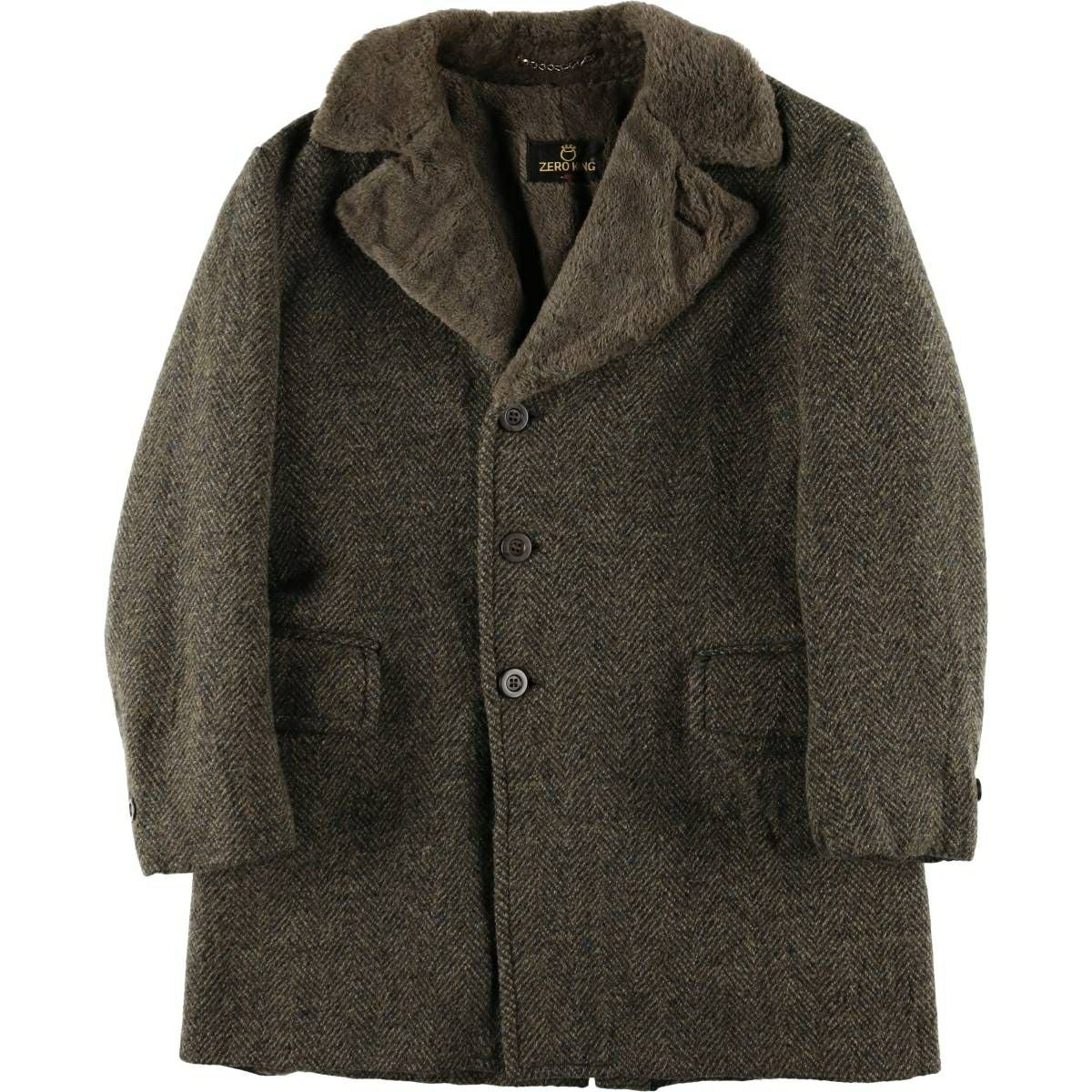 古着 70年代 ZERO KING ツイード HBT ヘリンボーンツイル ウールハーフ