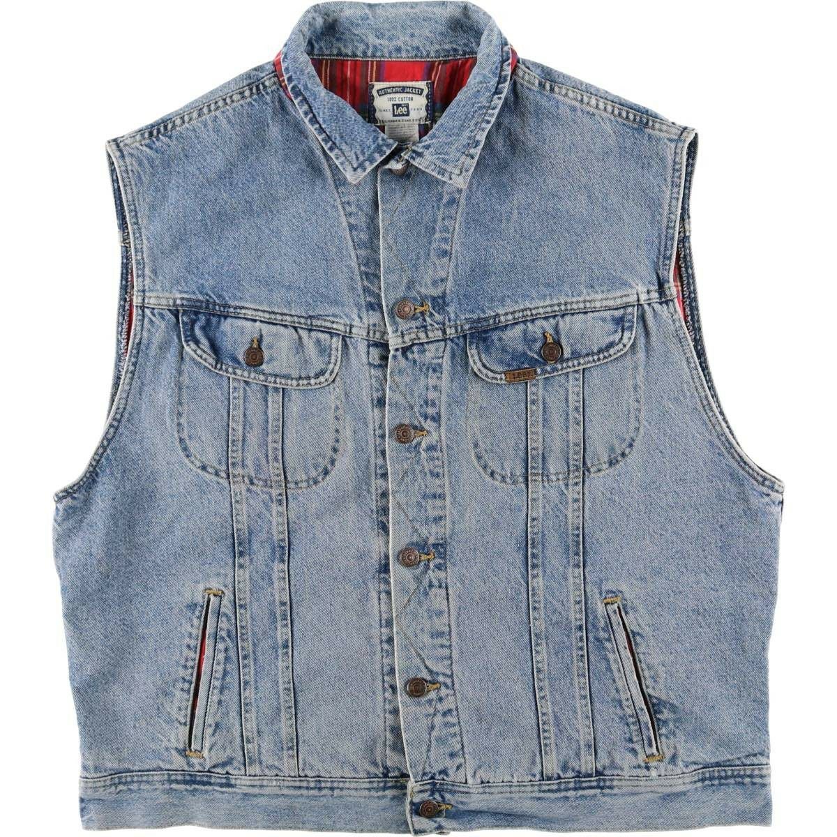 古着 90～00年代 リー Lee デニムベスト メンズXL相当 ヴィンテージ