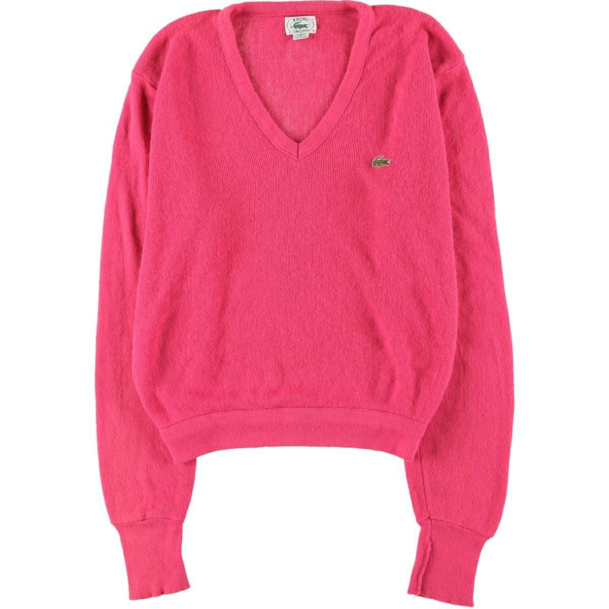LACOSTE - 古着 80~90年代 ラコステ LACOSTE IZOD ボートネック アクリルニットセーター USA製 レディースM相当 /eaa524275 古着 80～90年代 ラコステ LACOSTE IZOD Vネック アクリルニット