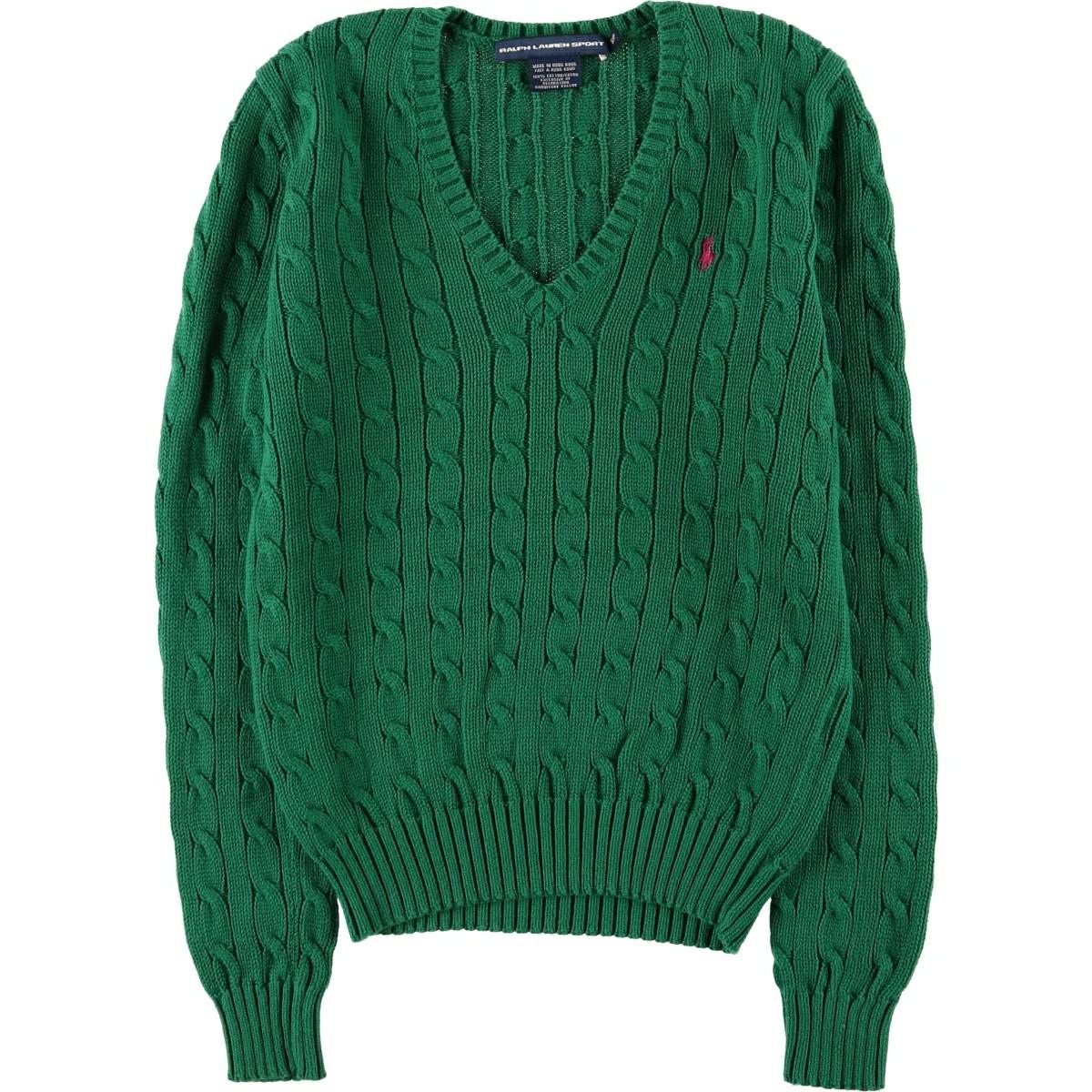 古着 ラルフローレン Ralph Lauren RALPH LAUREN SPORT ケーブル編み V