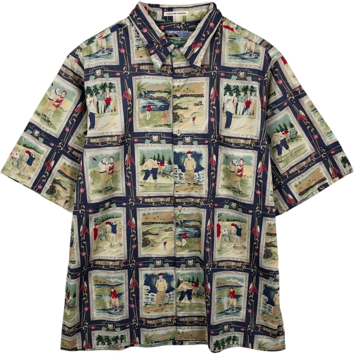 古着 80~90年代 レインスプーナー REYNSPOONER ダイヤモンドヘッドタグ 総柄 ボタニカル柄 オープンカラー ハワイアンアロハシャツ ボックスシャツ ハワイ製 レディースL相当 ヴィンテージ /eaa563190 Reyn Spooner - 古着 80~90年代 レインスプーナー REYNSPOONER
