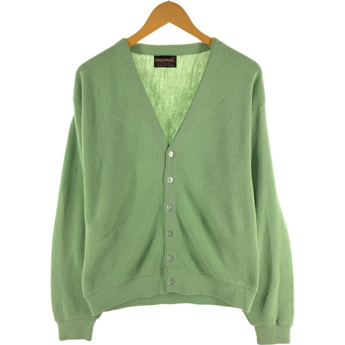 古着 70～80年代 CHALLENGER アクリルニットカーディガン メンズL相当