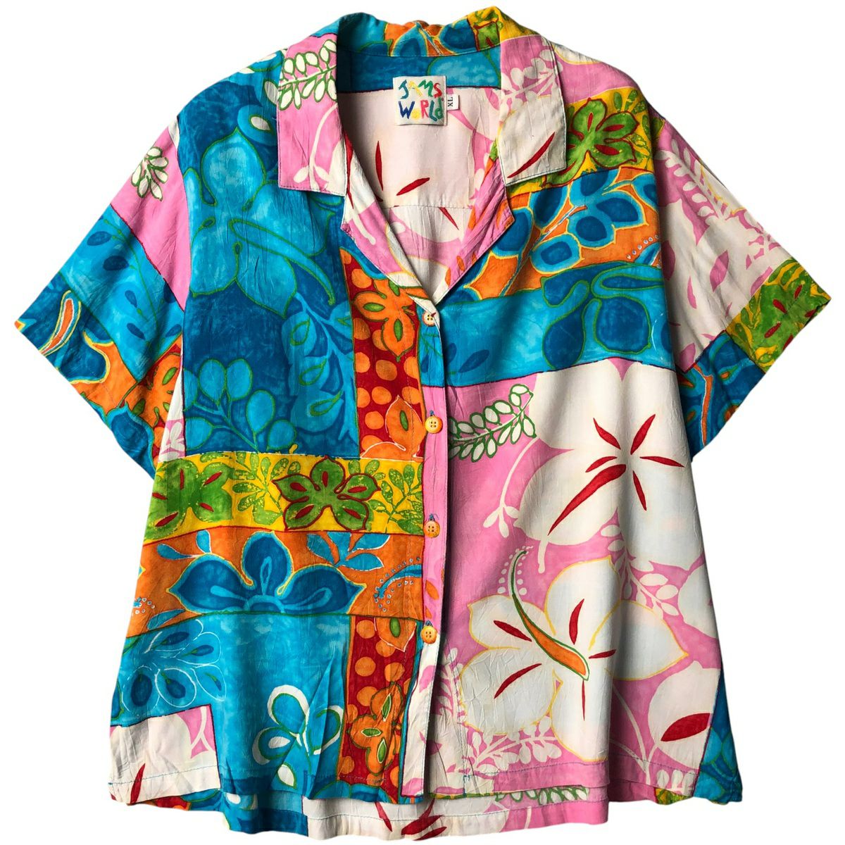 古着 80～90年代 ジャムズワールド JAMS WORLD 総柄 半袖 オープン