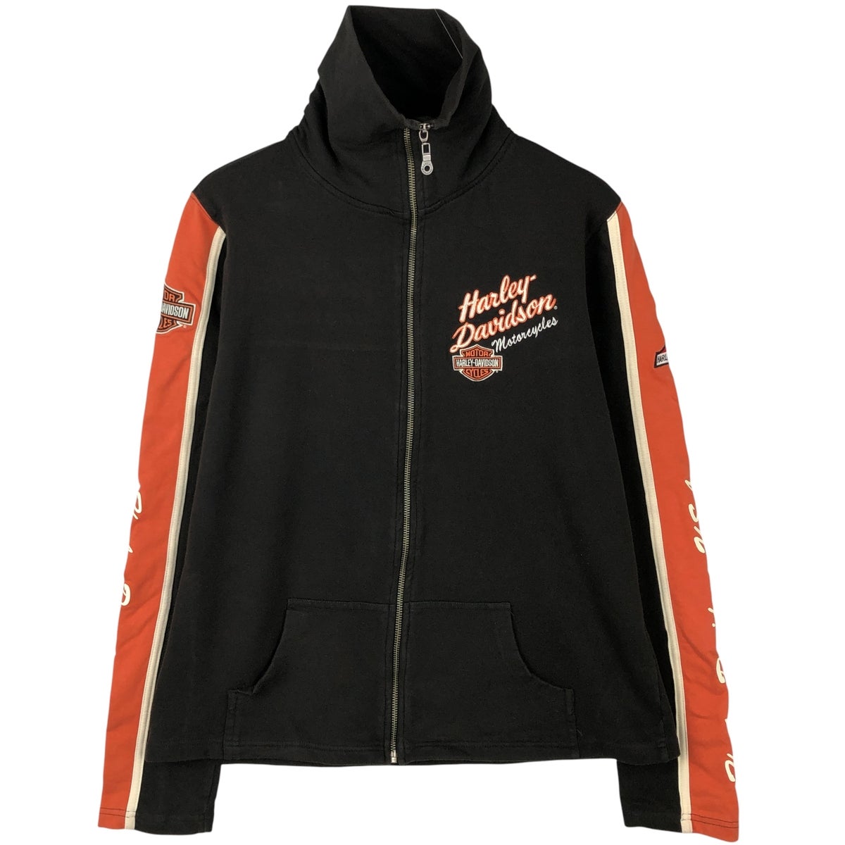 古着 ハーレーダビッドソン Harley-Davidson アドバタイジング プルオーバー ハイネック フリースベスト USA製 レディースM相当/eaa621175 古着 ハーレーダビッドソン Harley-Davidson アドバタイジング プル