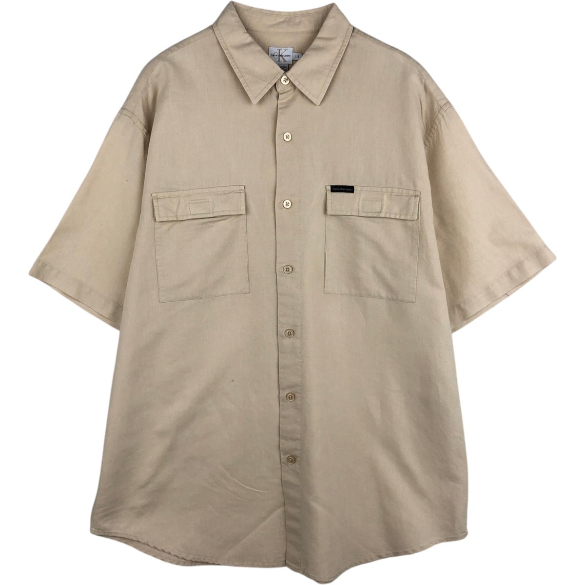 古着 90~00年代 カルバンクライン   JEANS 半袖 コットンシャツ ボックスシャツ メンズM相当 ヴィンテージ/eaa626422 Calvin Klein - 古着 90~00年代 カルバンクライン Calvin klein JEANS