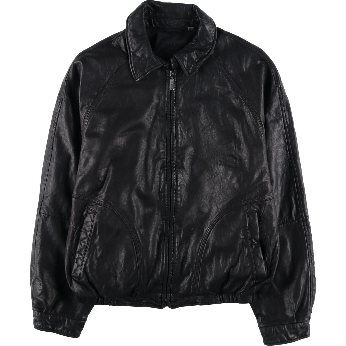 古着 TEX CASUAL スイングトップタイプ レザーブルゾン メンズL相当