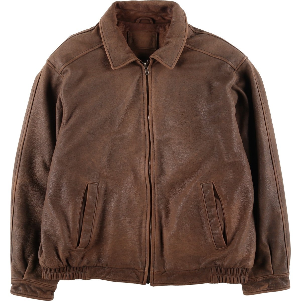 古着 コロンビア Columbia スイングトップタイプ レザーブルゾン