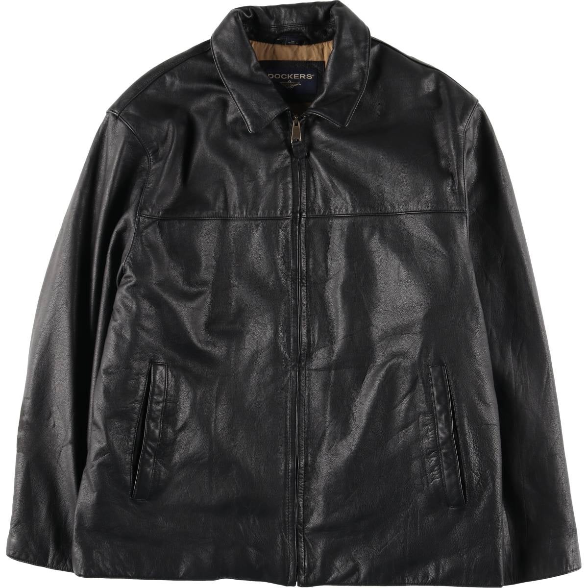 古着 ドッカーズ DOCKERS スイングトップタイプ 中綿入り レザー