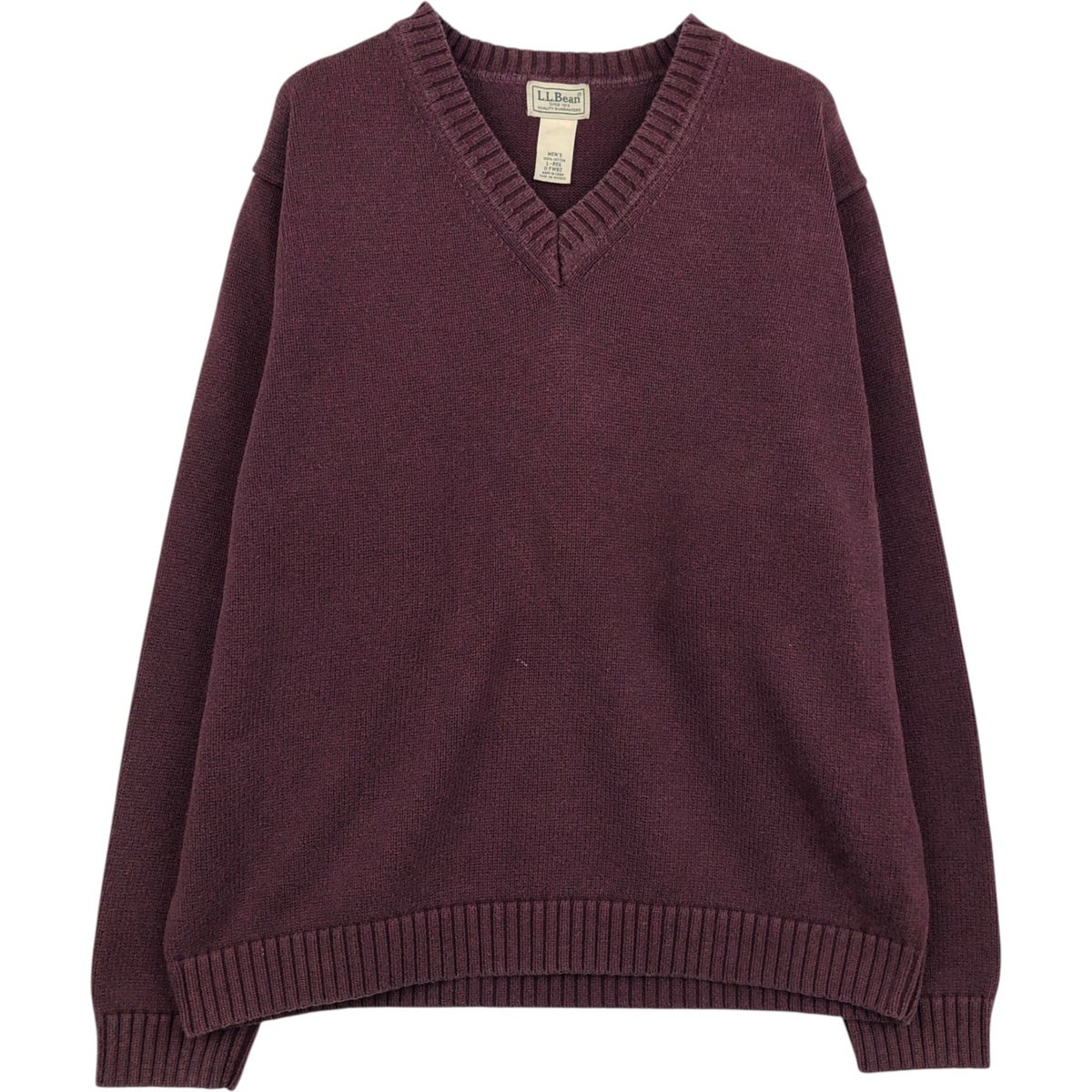 古着 90～00年代 エルエルビーン L.L.Bean Vネック コットンニット