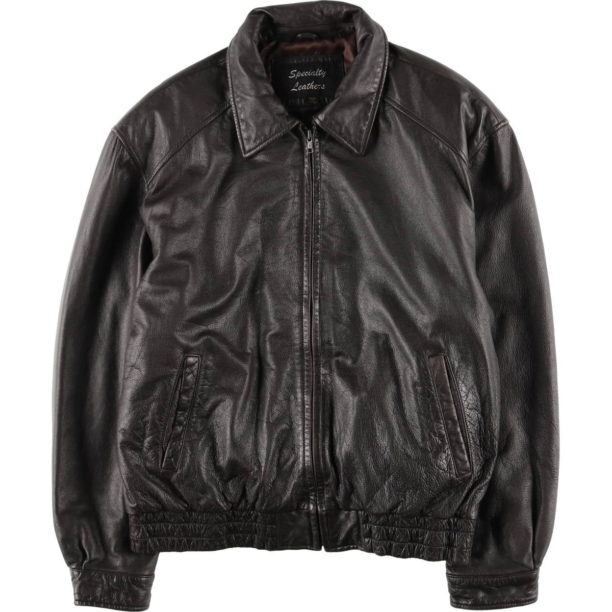 古着 TEX CASUAL スイングトップタイプ レザーブルゾン メンズL相当