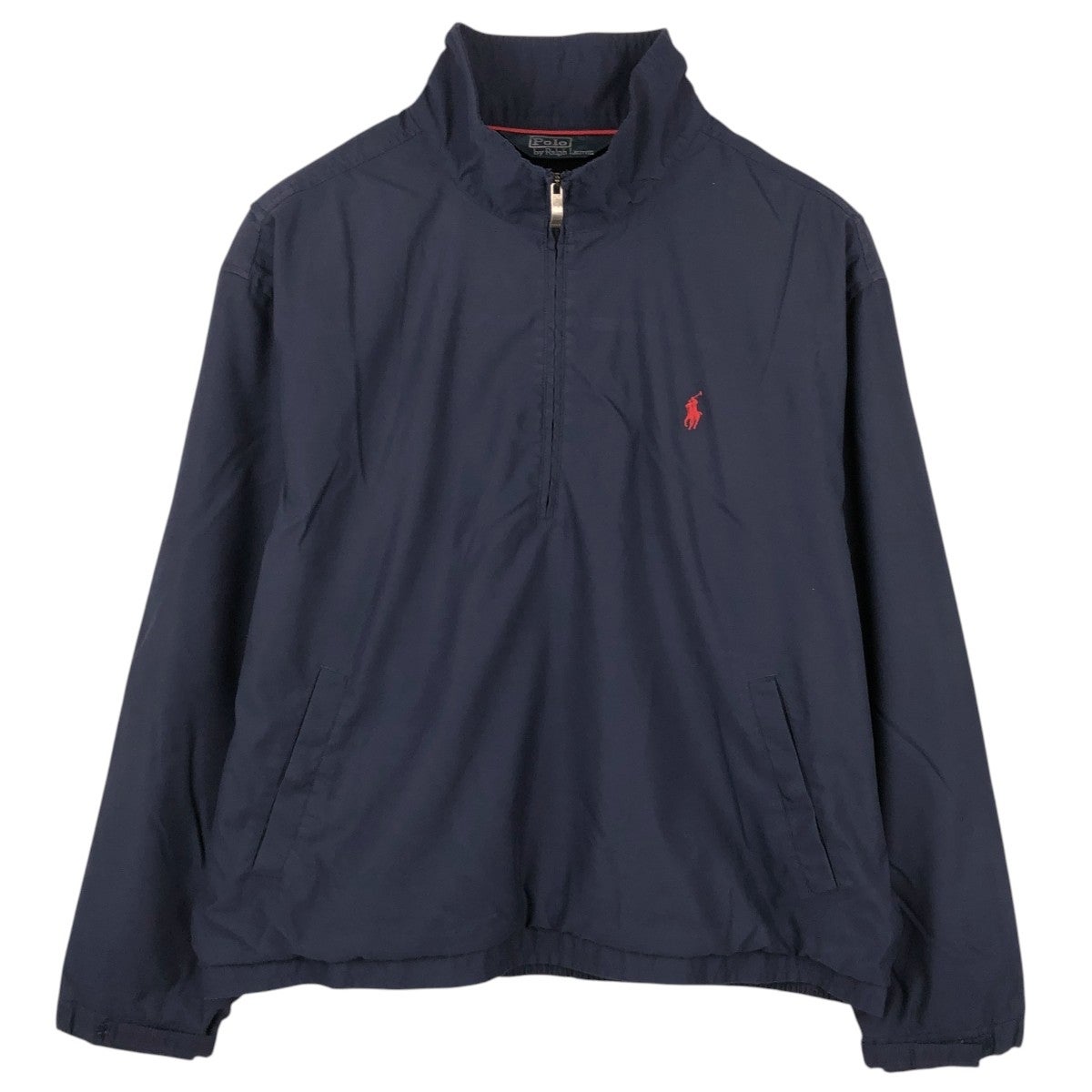 極美品Ralph Lauren フード付き　ウィンドブレーカー　ネイビーXL 古着 ラルフローレン Ralph Lauren POLO by Ralph Lauren ハーフジップ