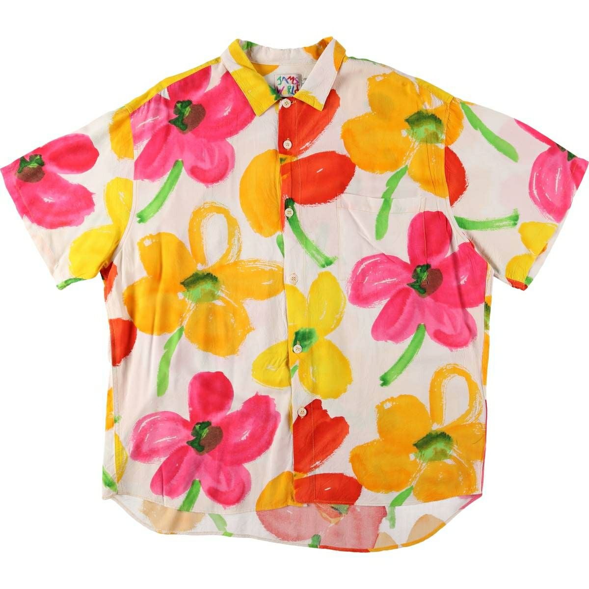 古着 80～90年代 ジャムズワールド JAMS WORLD 総柄 半袖 オープン