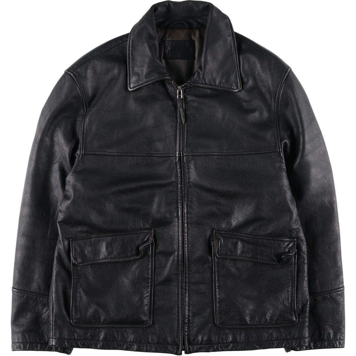 古着 コロンビア Columbia スイングトップタイプ レザーブルゾン
