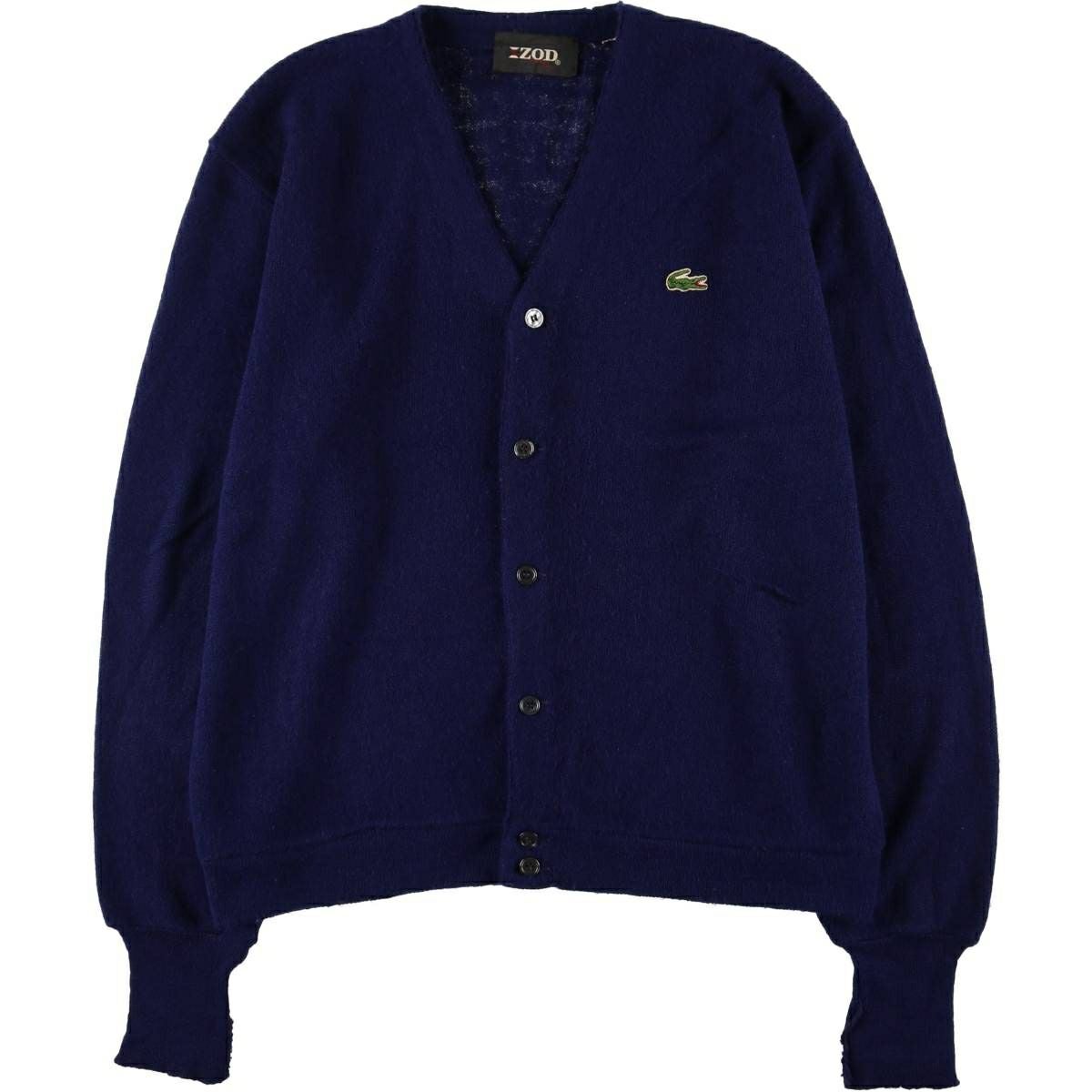 古着 70年代 ラコステ LACOSTE IZOD ニットカーディガン メンズXL相当