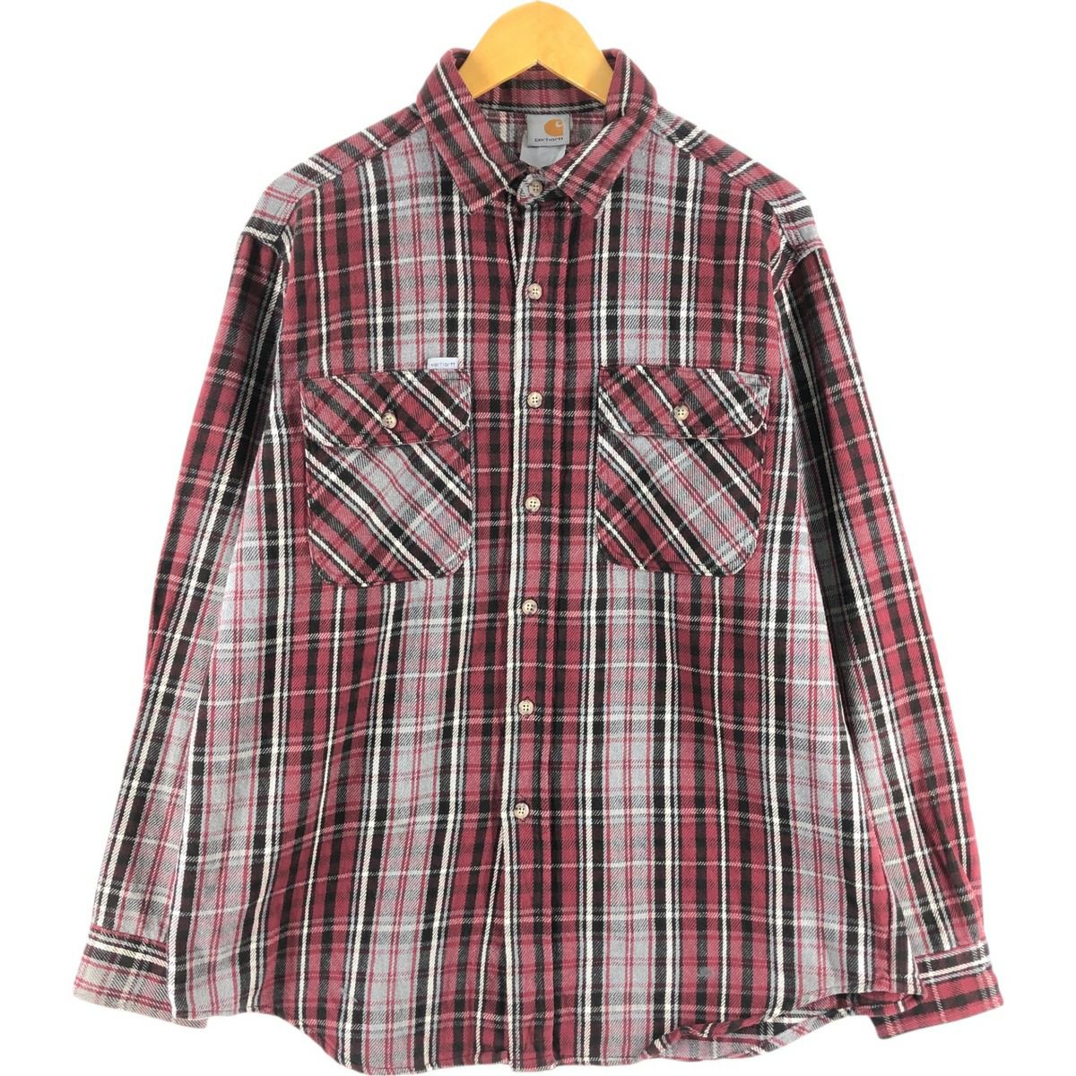 古着 90年代 カーハート Carhartt オンブレチェック 長袖 フランネル