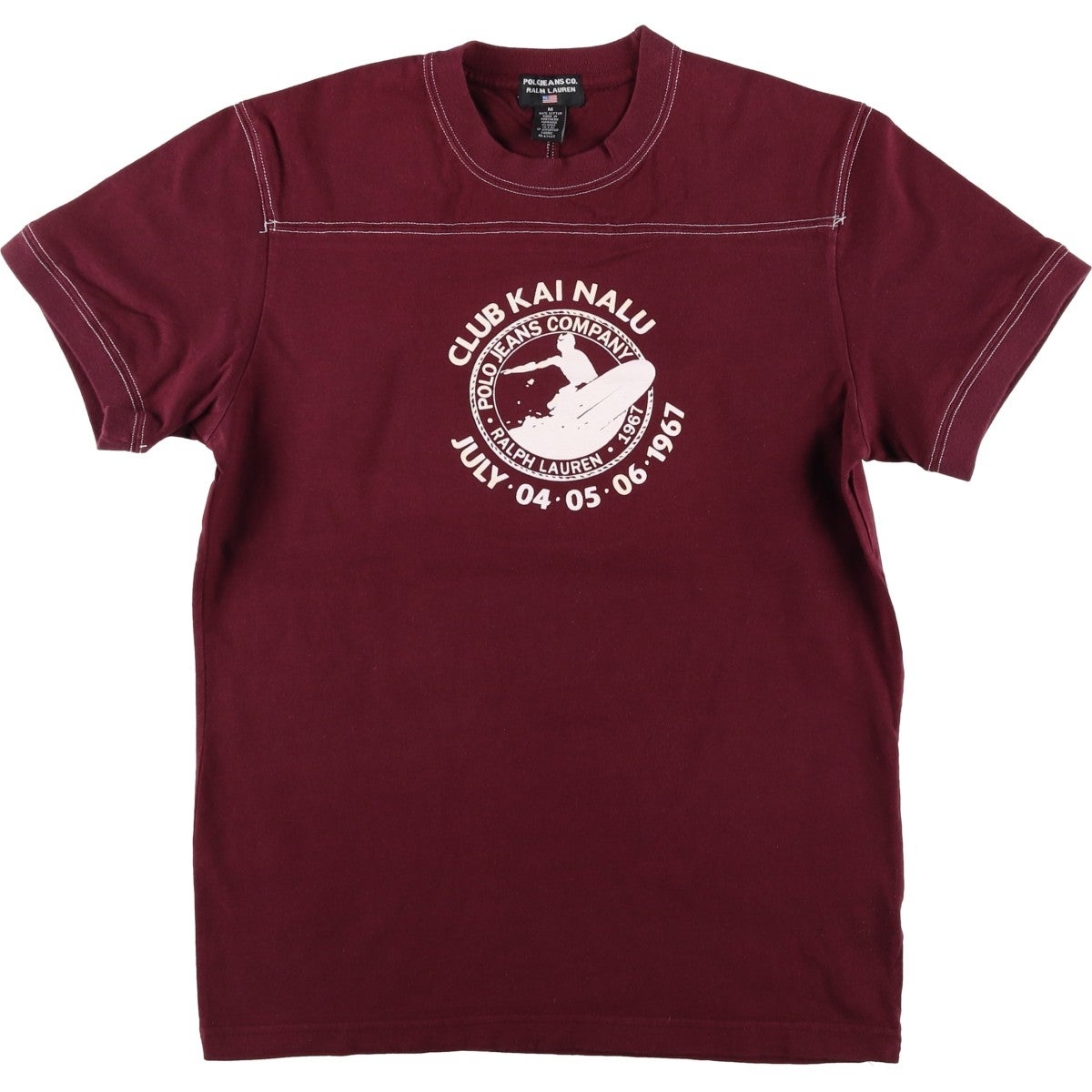 ✈ POLO JEANS　ラルフローレン　ロゴ プリント　半袖カットソー　赤　S 楽天市場】ラルフローレン プリント 半袖 リンガー Tシャツ メンズ L