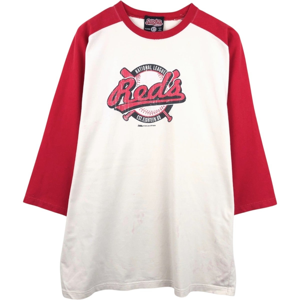古着 00年代 Stitches MLB CINCINNATI REDS シンシナティレッズ 七分袖