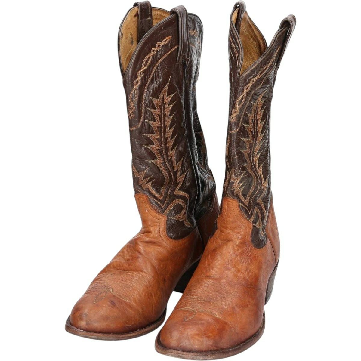 古着 トニーラマ Tony Lama 総柄 厚底 ウエスタンブーツ 10 1/2D