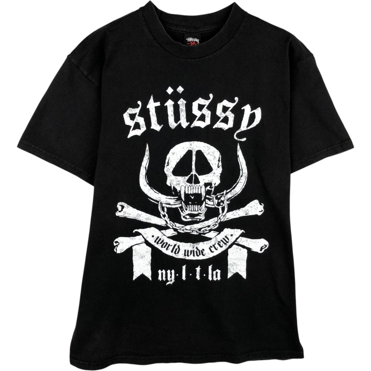 古着 ステューシー STUSSY ドクロ柄 スカル柄 サーフ スケートTシャツ