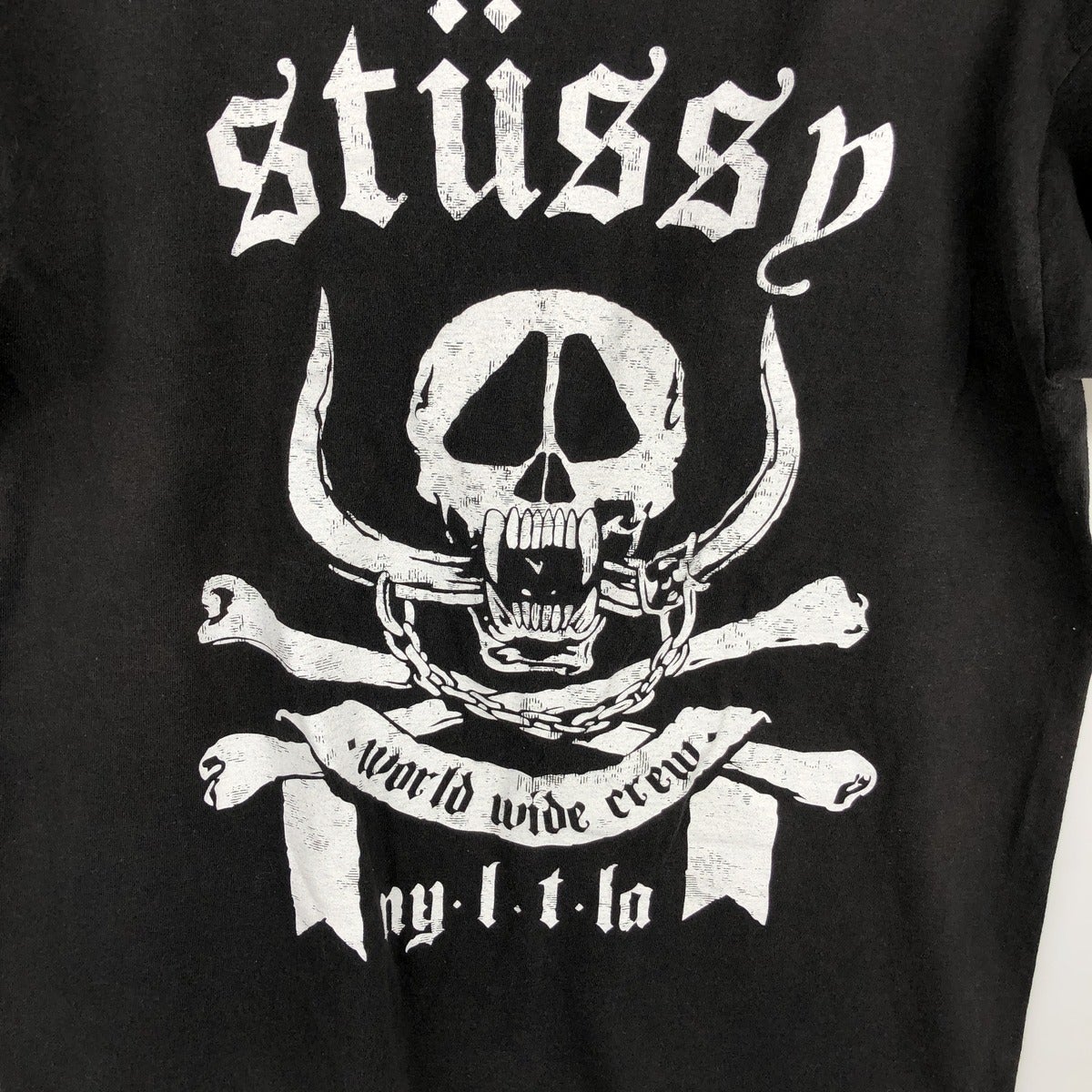 古着 ステューシー STUSSY ドクロ柄 スカル柄 サーフ スケートTシャツ