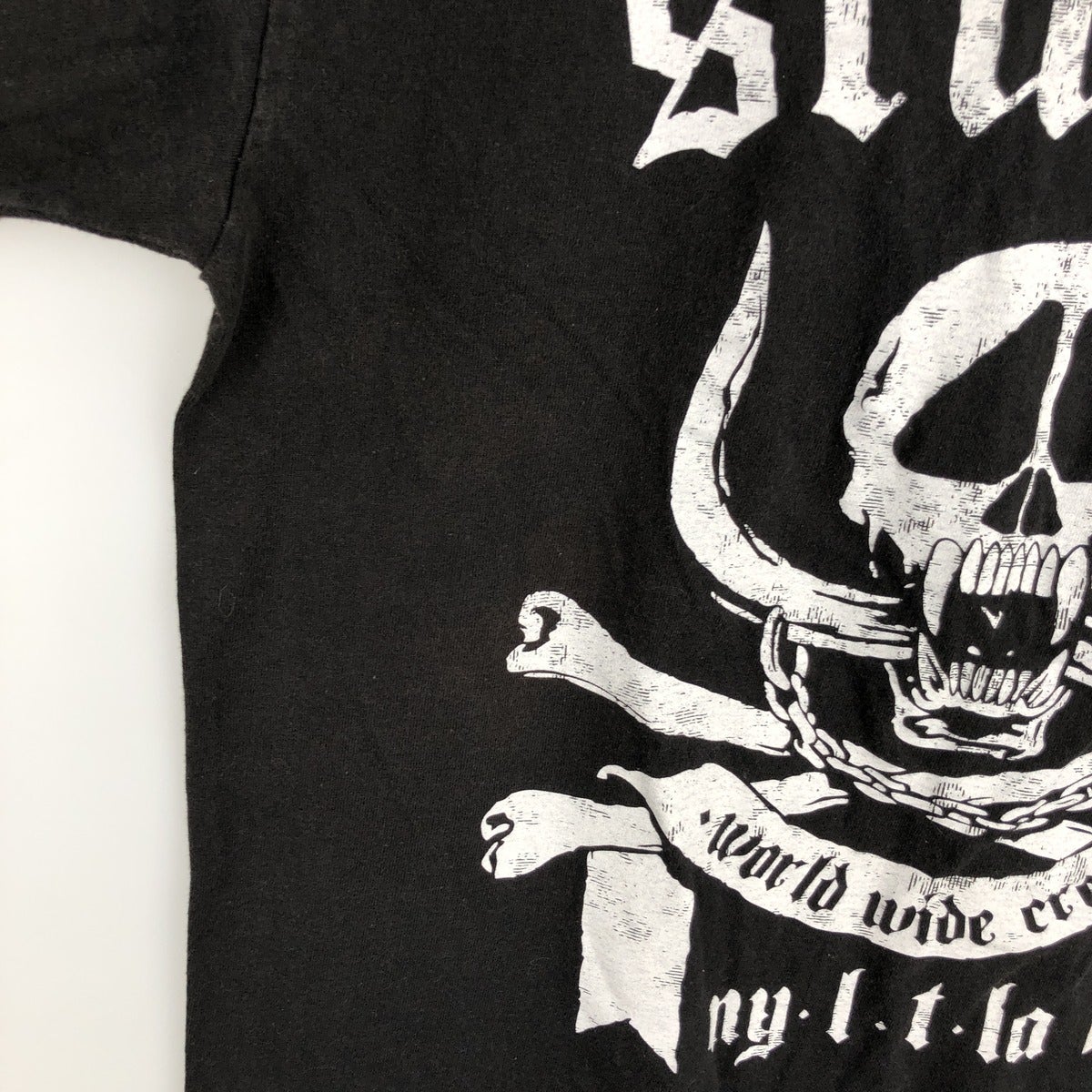 古着 ステューシー STUSSY ドクロ柄 スカル柄 サーフ スケートTシャツ